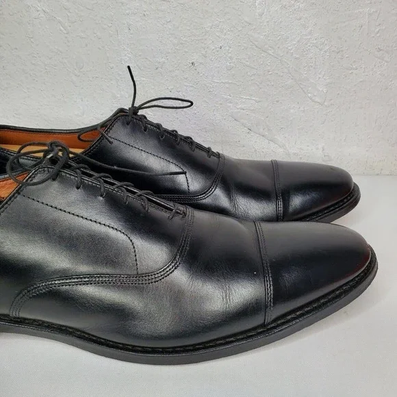 Allen Edmonds Park Avenue Black Leather Cap Toe Oxfords Dress Shoes Size 14 2A